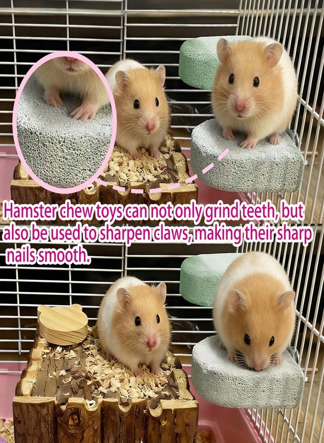 kathson 4PCS Hamster Climbing Ledge Platform, Hamster Lava Ledge, Pet Chewing GrindingToys Chinchillas Lava Block Toys Small Animals Cage Accessories for Guinea Pig, Squirrel, Gerbil, Bird - Image 3